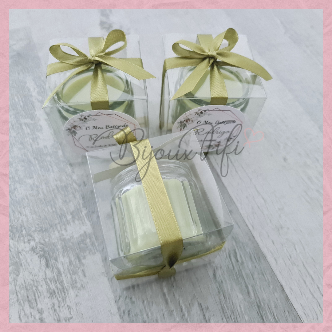 Vela em frasco com Caixa decorada "Pure Cotton" MB048