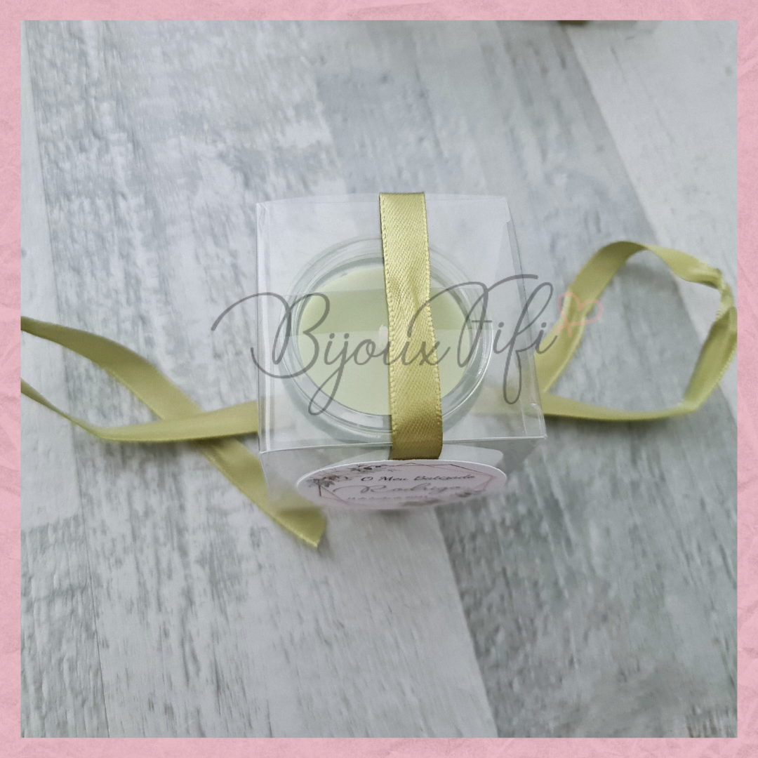Vela em frasco com Caixa decorada "Pure Cotton" MB048