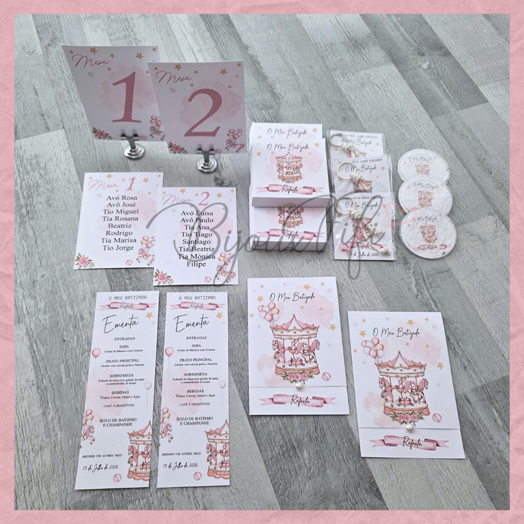 Convite dobrado "Fun Park" Rose