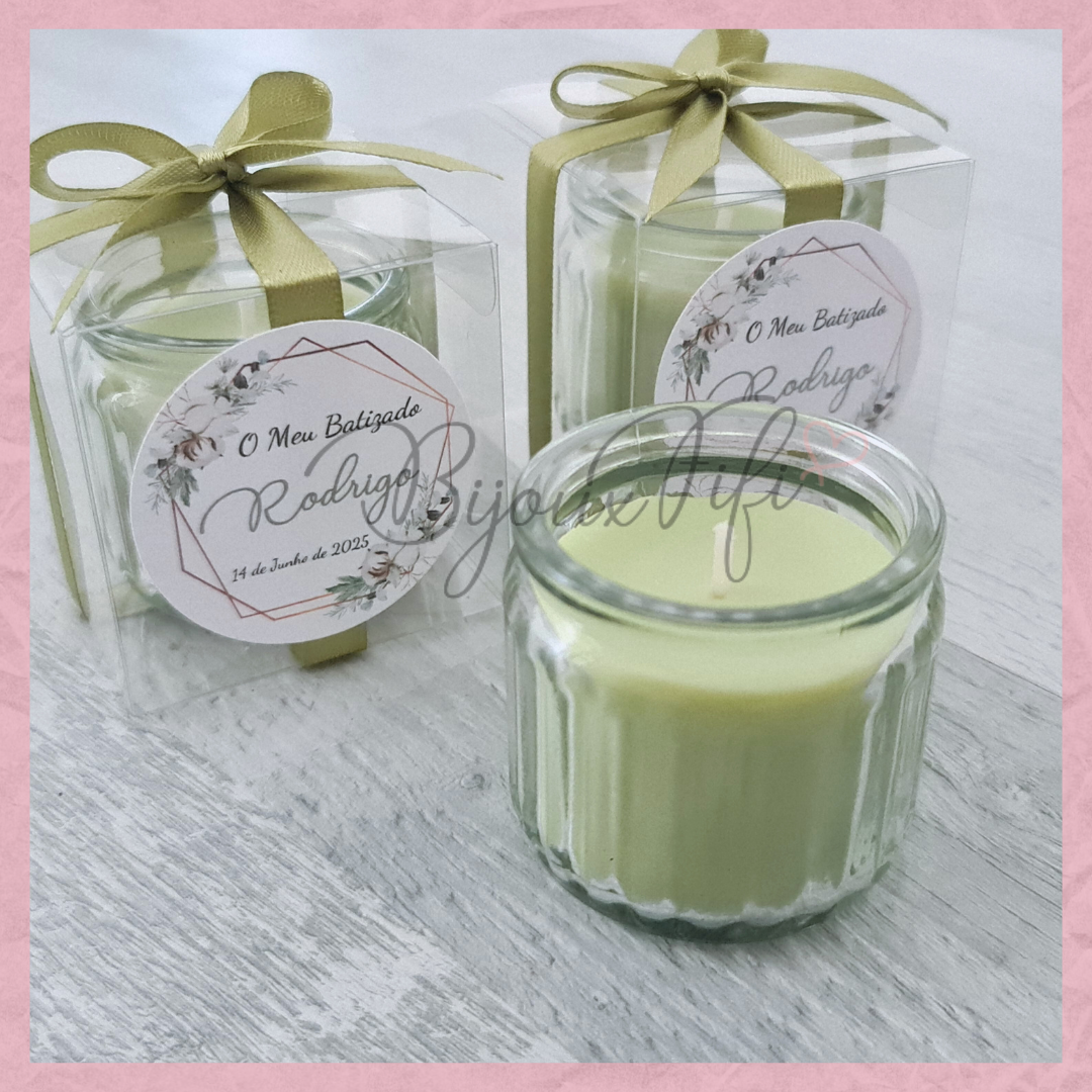 Vela em frasco com Caixa decorada "Pure Cotton" MB048