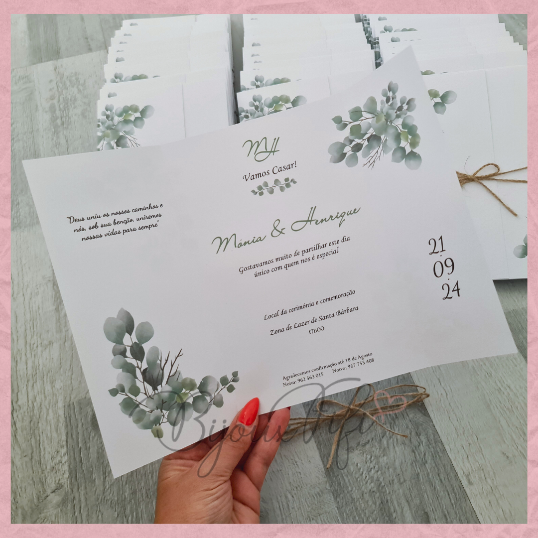 Convite Wedding "Eucalyptus" MB056