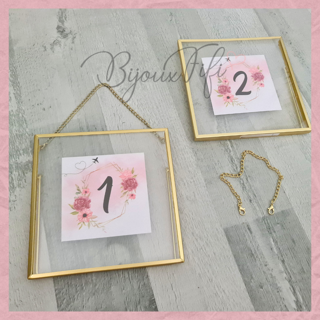 Marcador de Mesa em Moldura "Pink Passport"