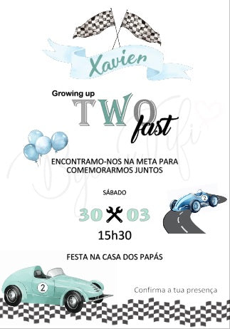 Convite Digital Aniv "Vintage Car"