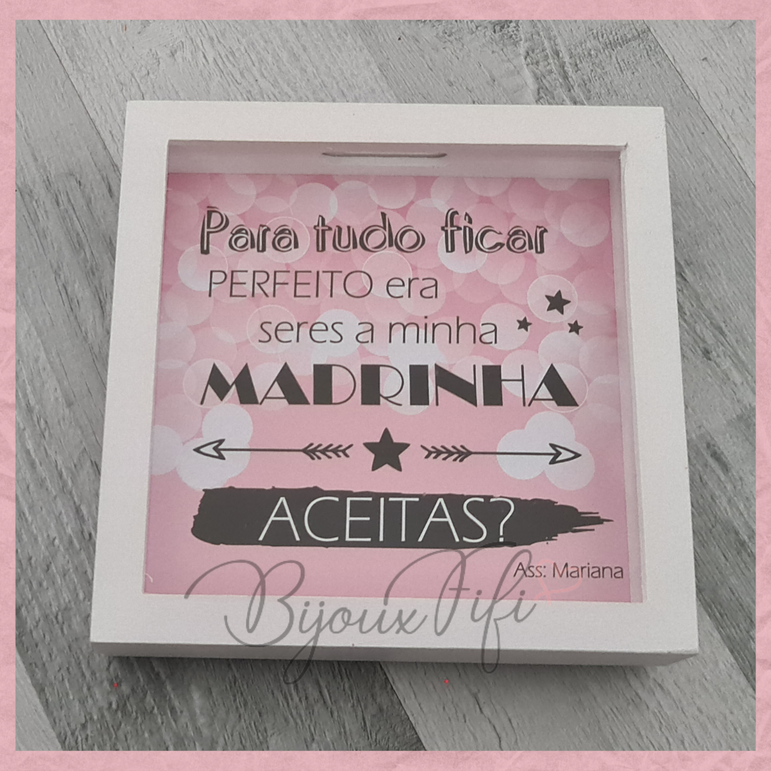 Convite Madrinha "Mealheiro" - Bijoux Fifi