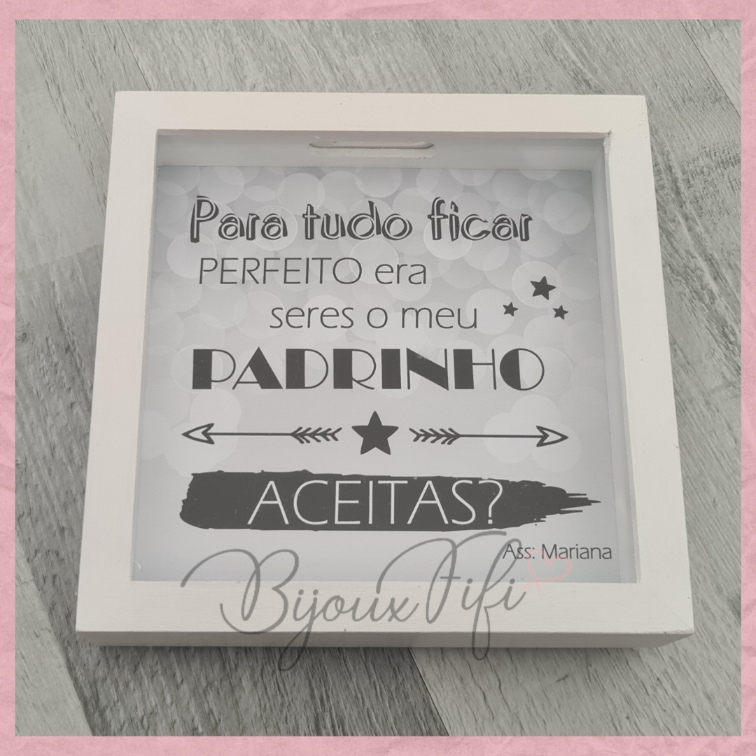 Convite Padrinho "Mealheiro" - Bijoux Fifi