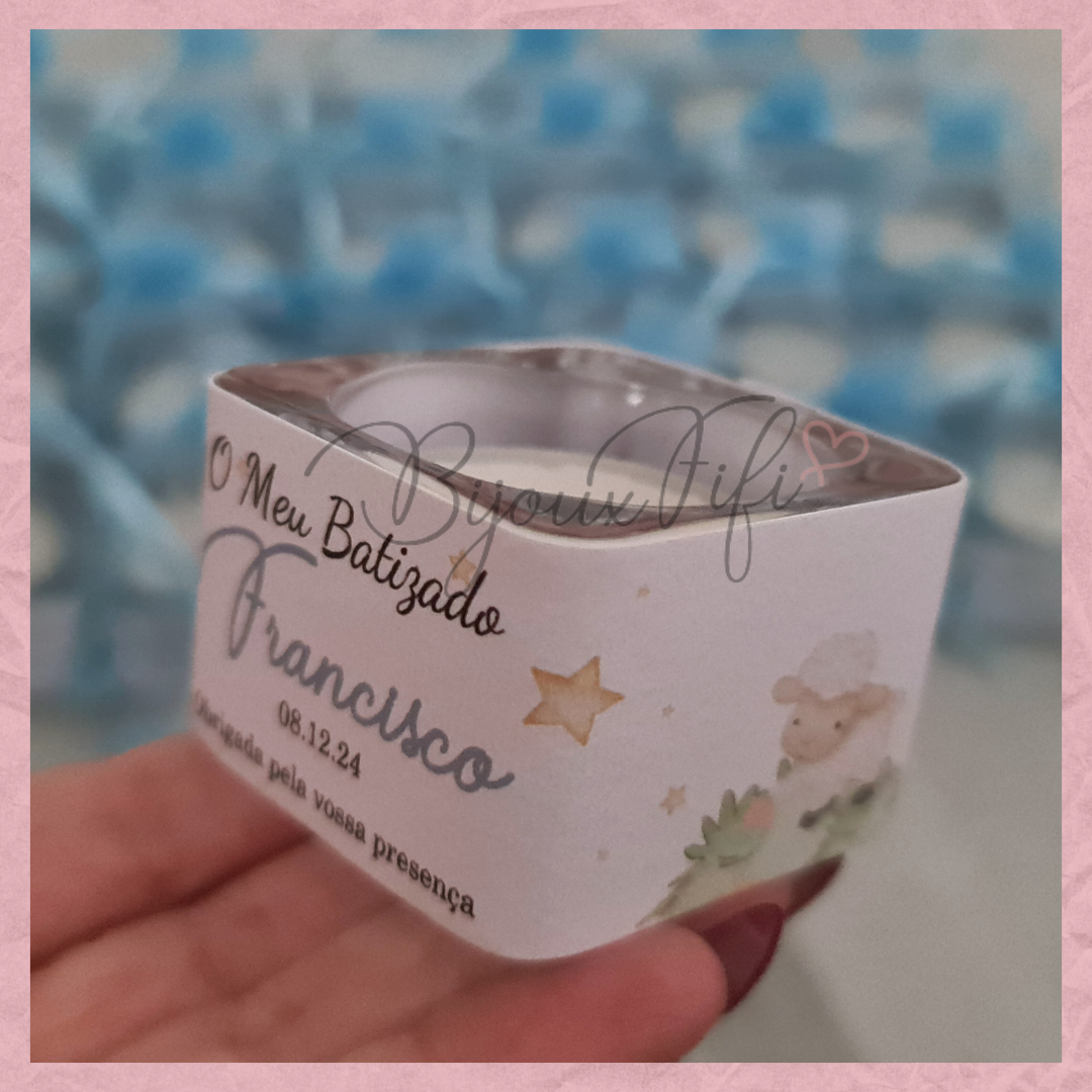 Suporte de vidro com vela "Little Prince" (vários temas disponíveis)