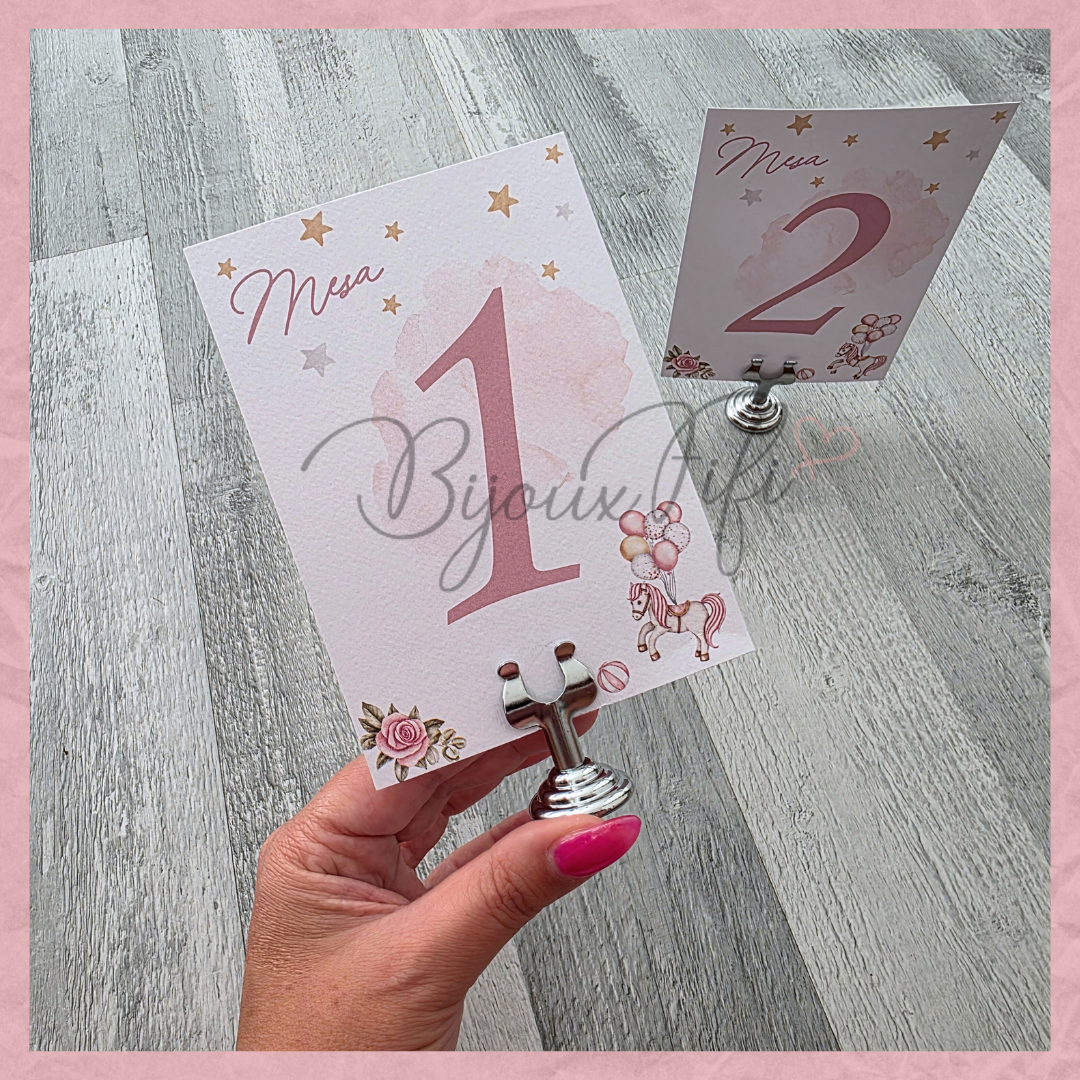 Marcador de Mesa com base "Fun Park" Rose