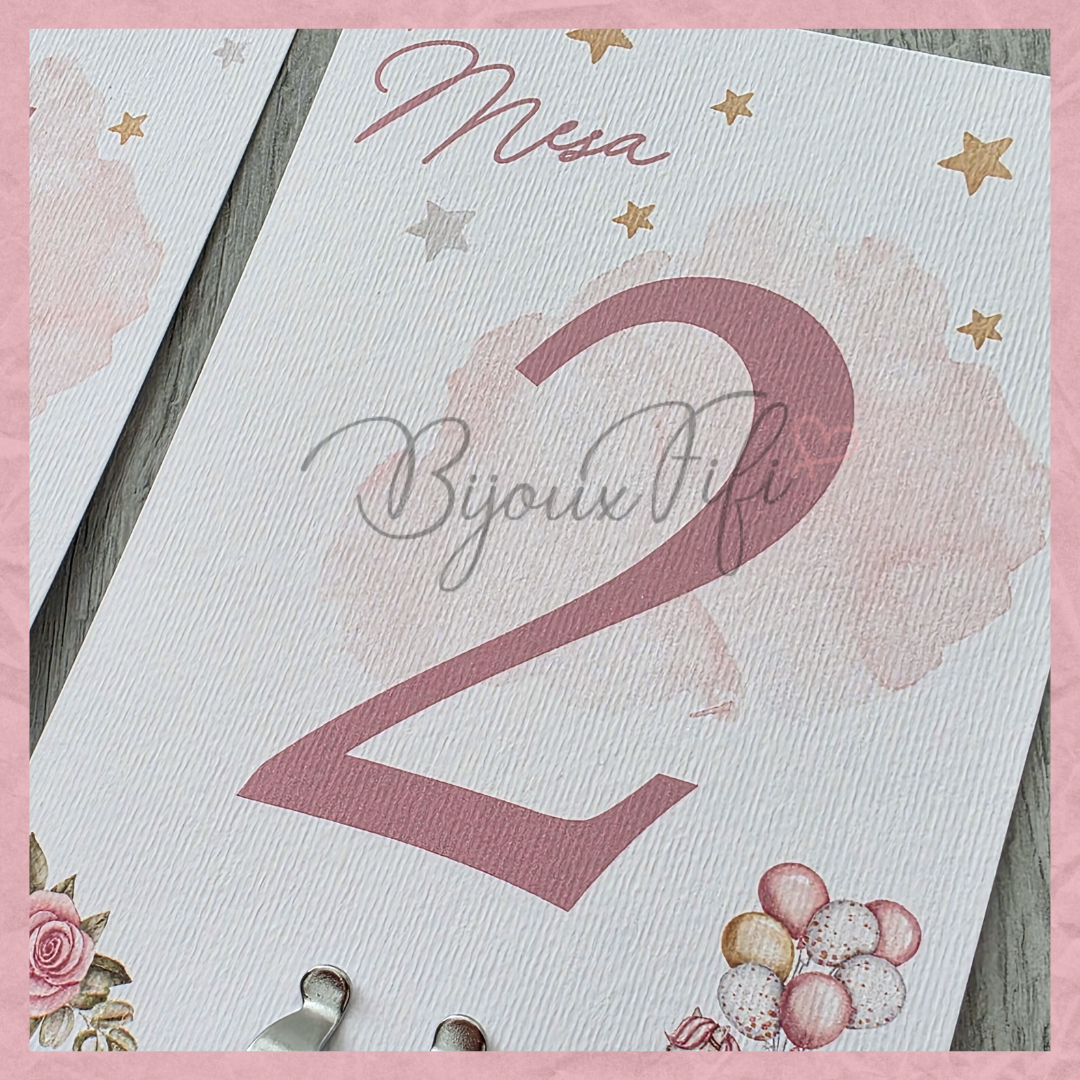 Marcador de Mesa com base "Fun Park" Rose