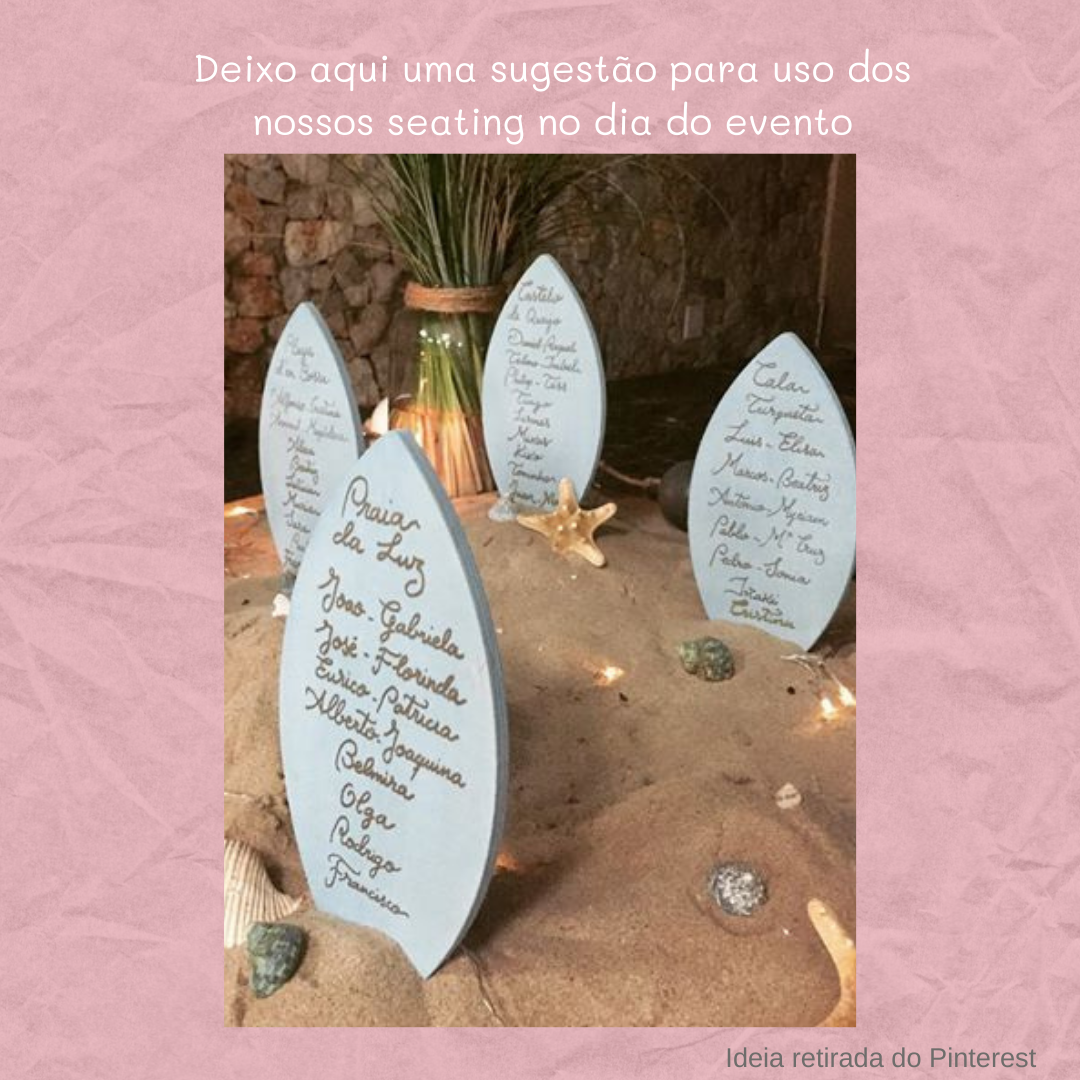 Cartões Seating Plan "Sea Shells"