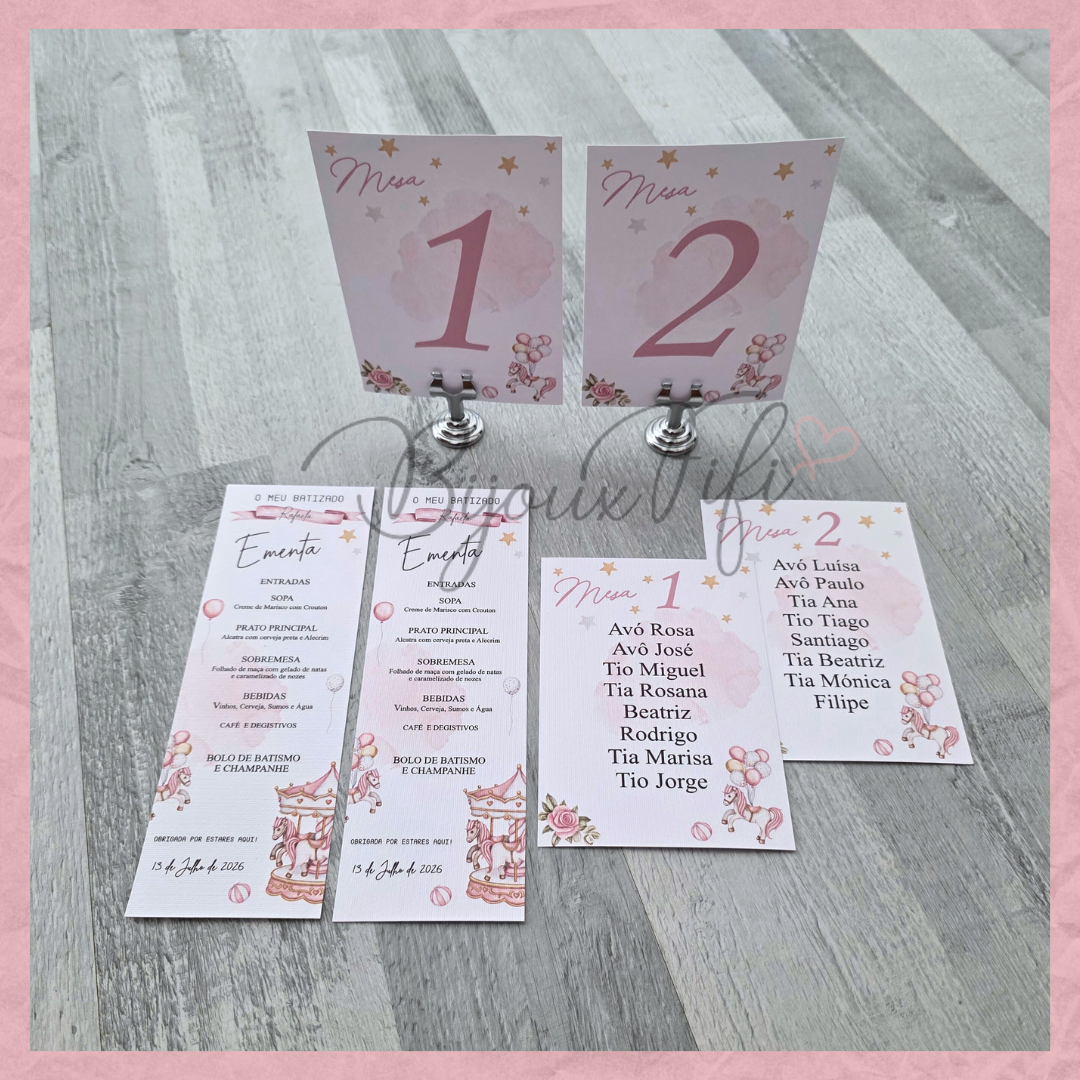 Marcador de Mesa com base "Fun Park" Rose