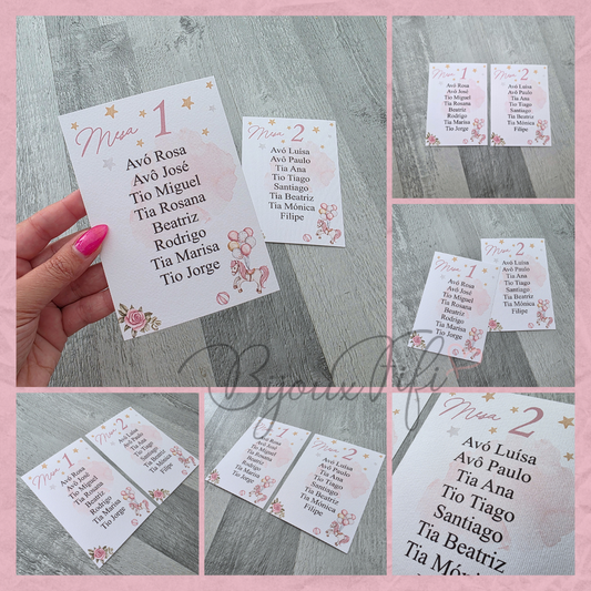 Cartões Seating Plan "Fun Park" Rose