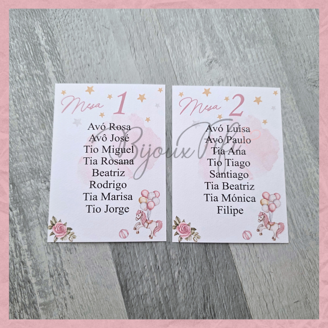 Cartões Seating Plan "Fun Park" Rose