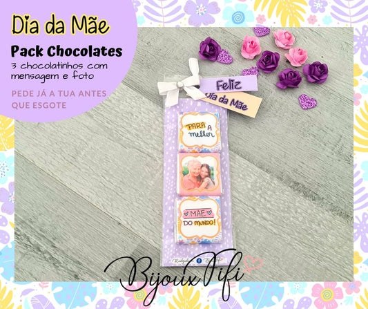 Pack de 3 chocolatinhos Mãe