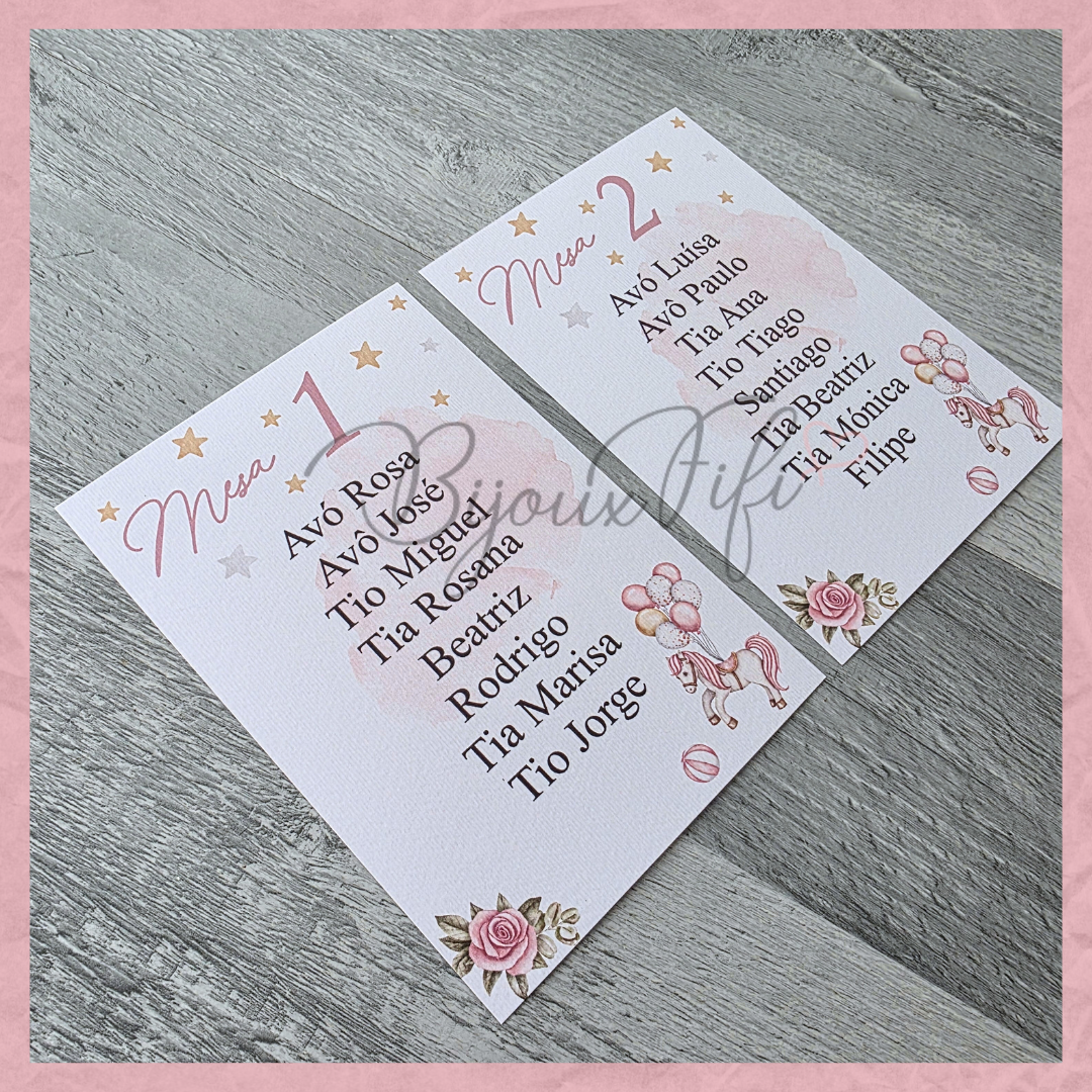 Cartões Seating Plan "Fun Park" Rose