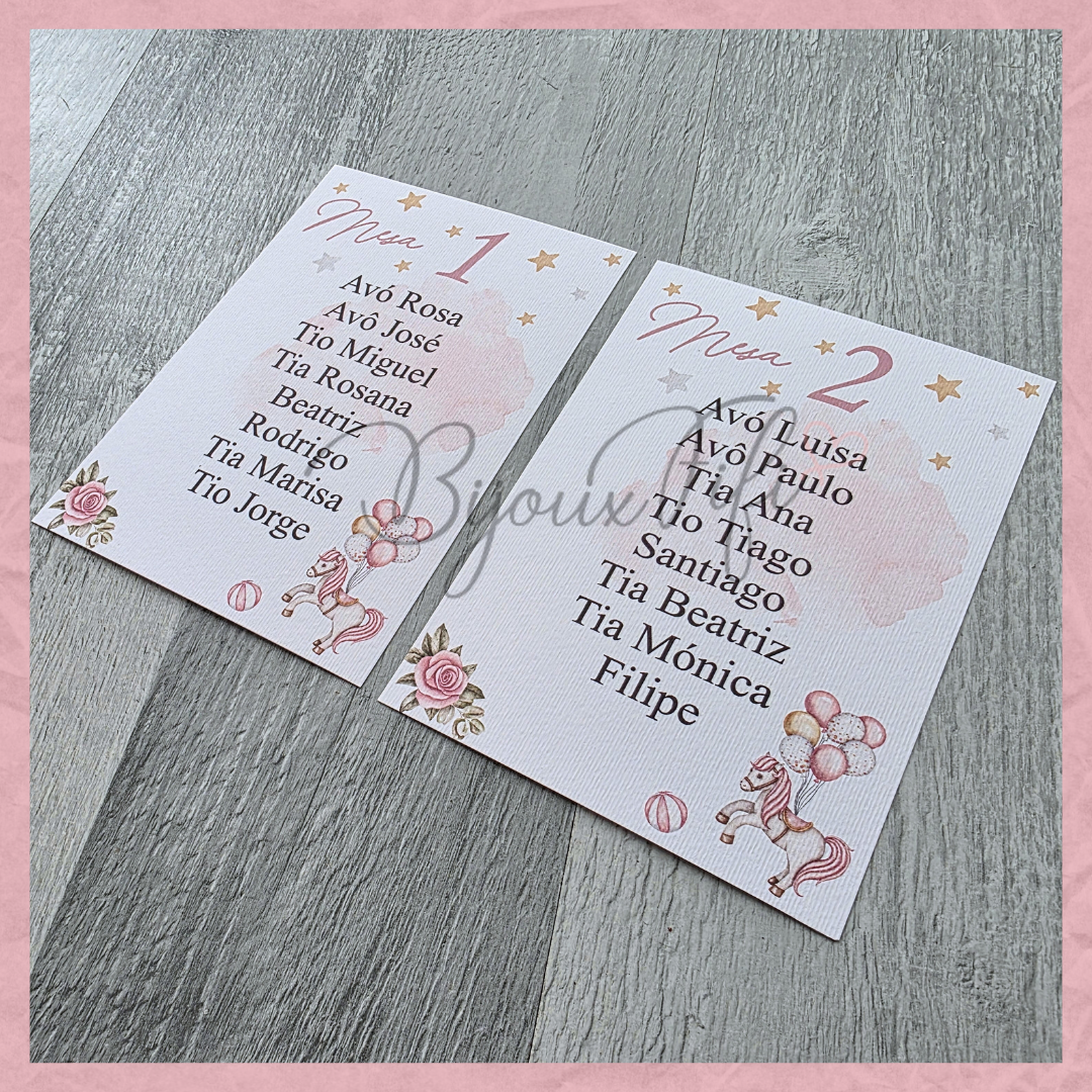 Cartões Seating Plan "Fun Park" Rose