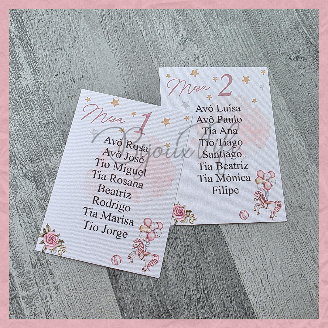 Cartões Seating Plan "Fun Park" Rose