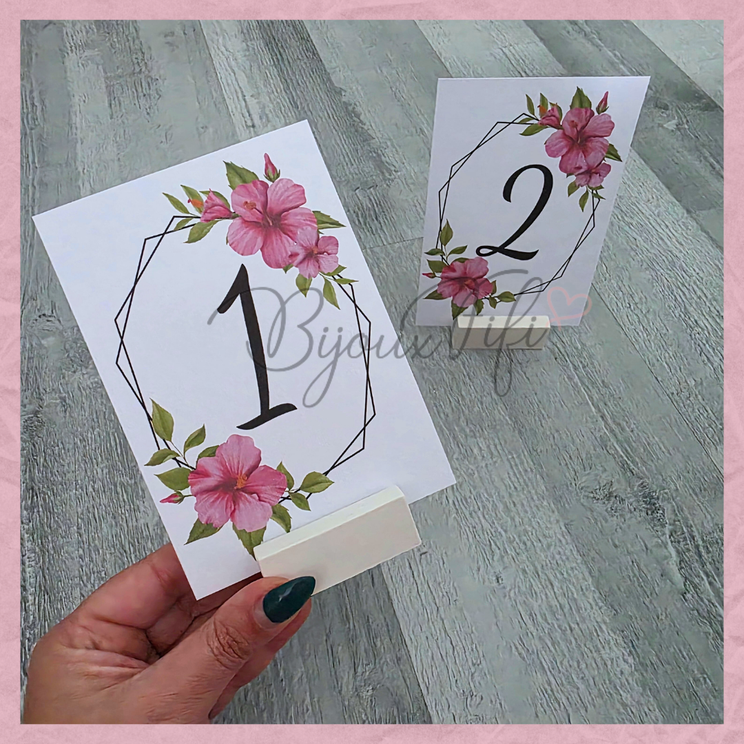 Marcador de Mesa com base "Hibiscus"