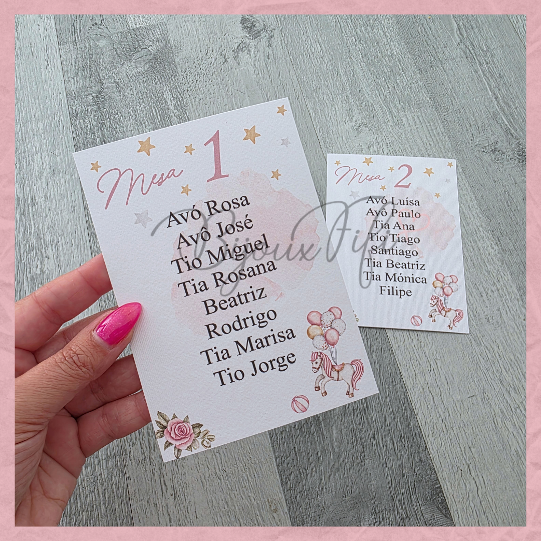 Cartões Seating Plan "Fun Park" Rose