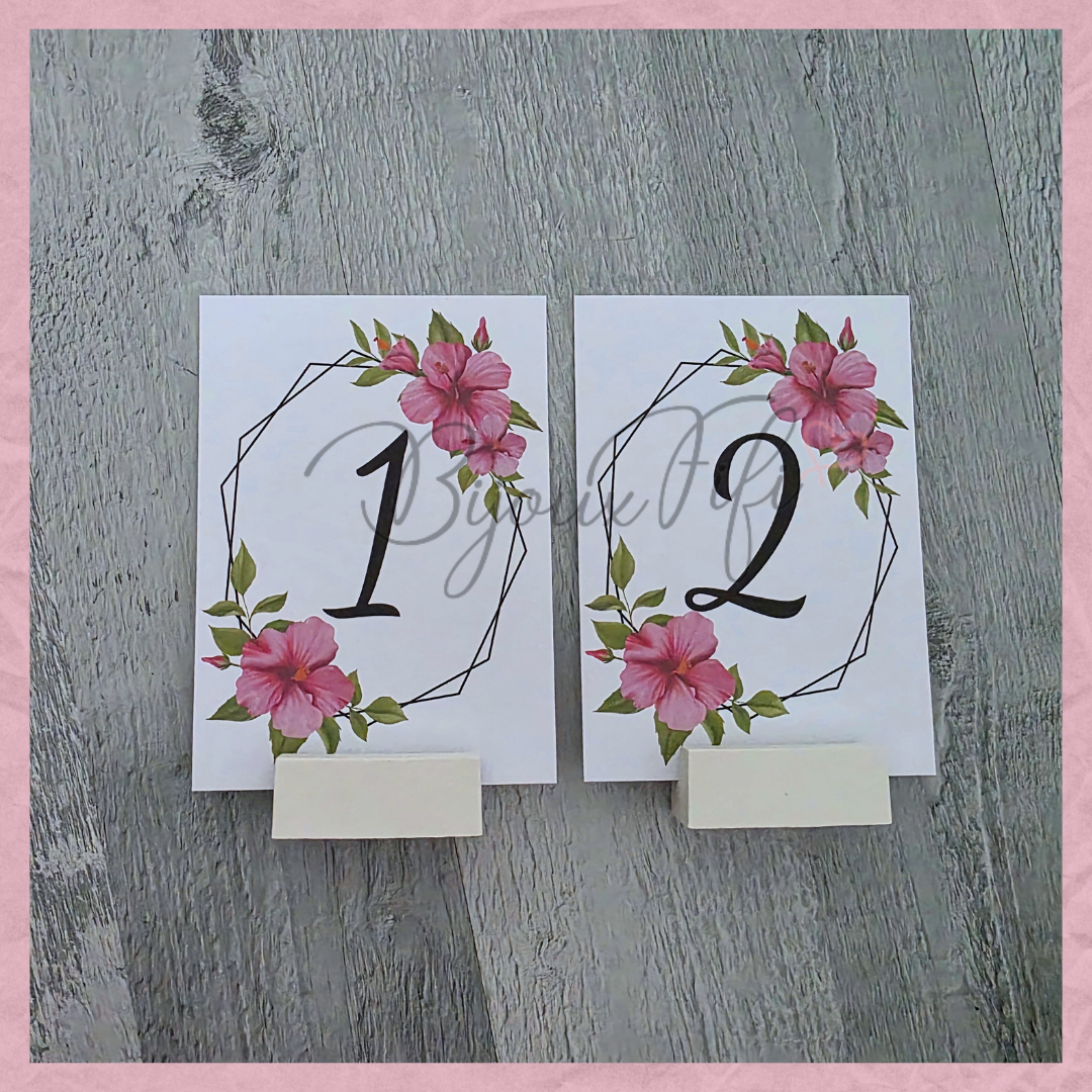 Marcador de Mesa com base "Hibiscus"