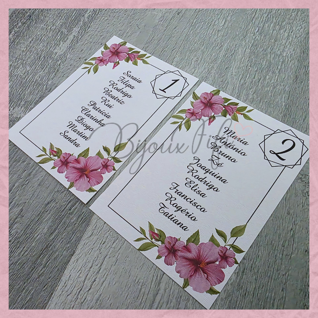 Cartões Seating Plan "Hibiscus"