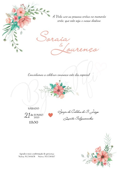 Convite Digital Wedding "Peach Fuzz"