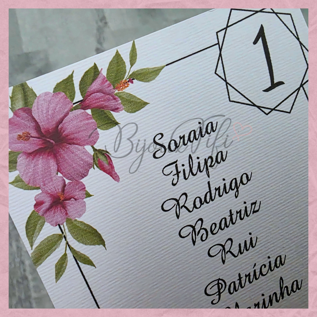 Cartões Seating Plan "Hibiscus"