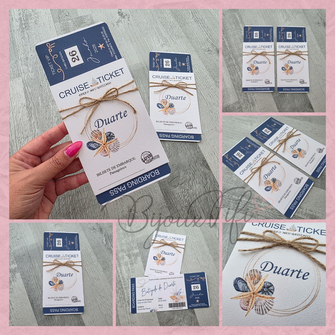 Convite Passaporte "Cruise Ticket"