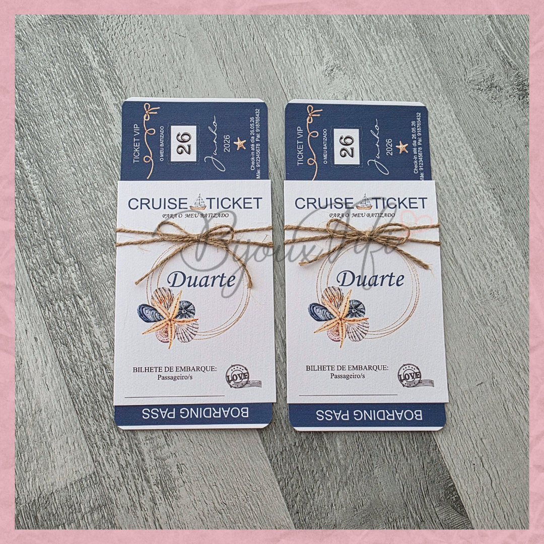 Convite Passaporte "Cruise Ticket"