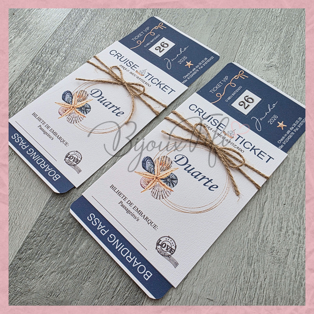 Convite Passaporte "Cruise Ticket"