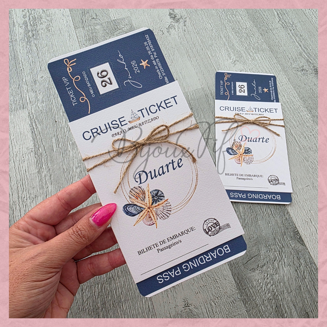Convite Passaporte "Cruise Ticket"