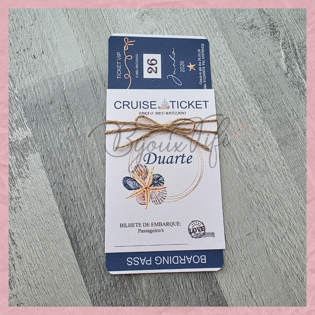 Convite Passaporte "Cruise Ticket"