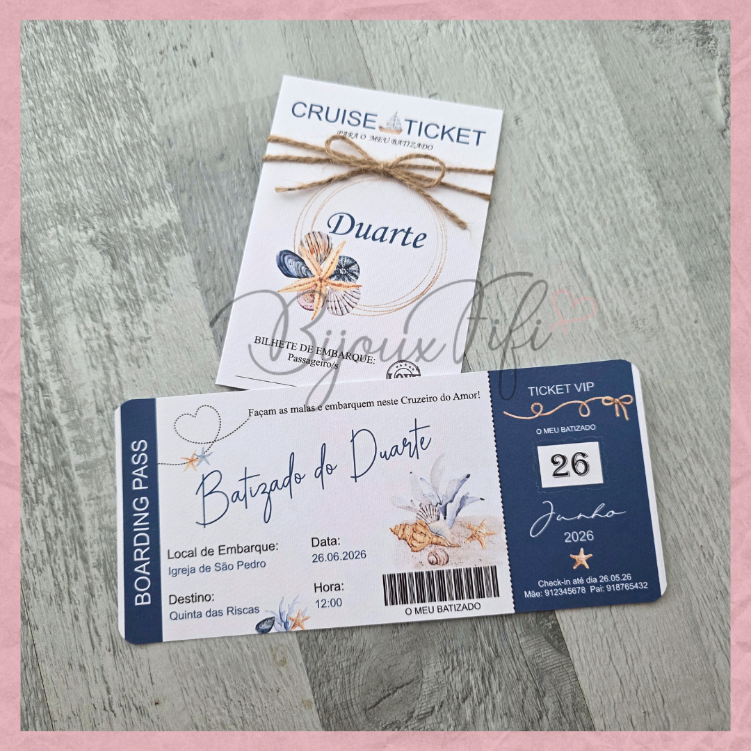 Convite Passaporte "Cruise Ticket"
