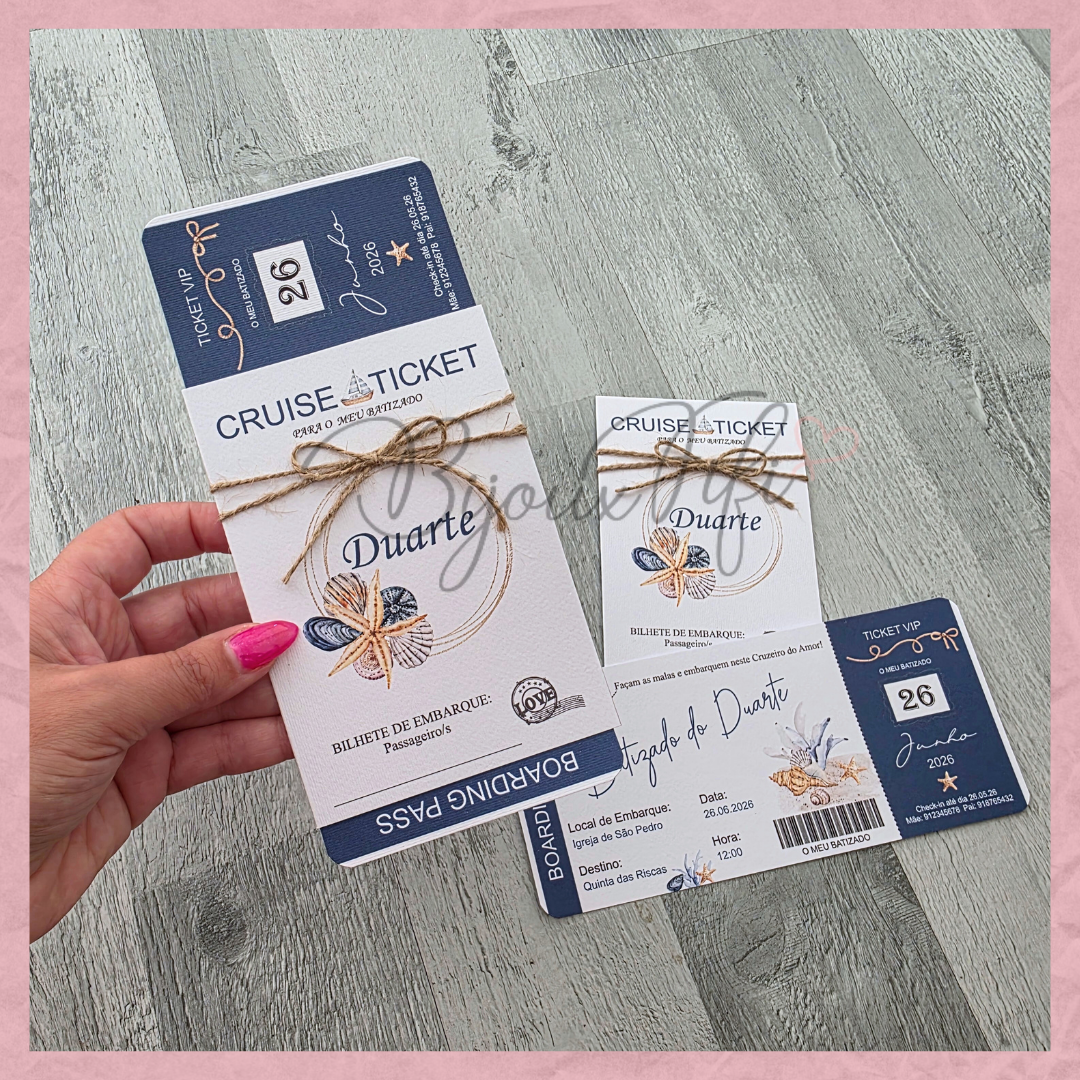 Convite Passaporte "Cruise Ticket"