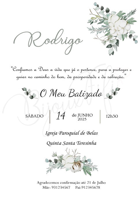 Convite Digital Wedding "Pure Cotton"