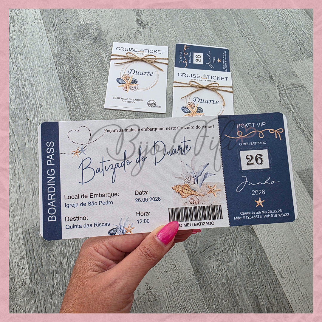Convite Passaporte "Cruise Ticket"