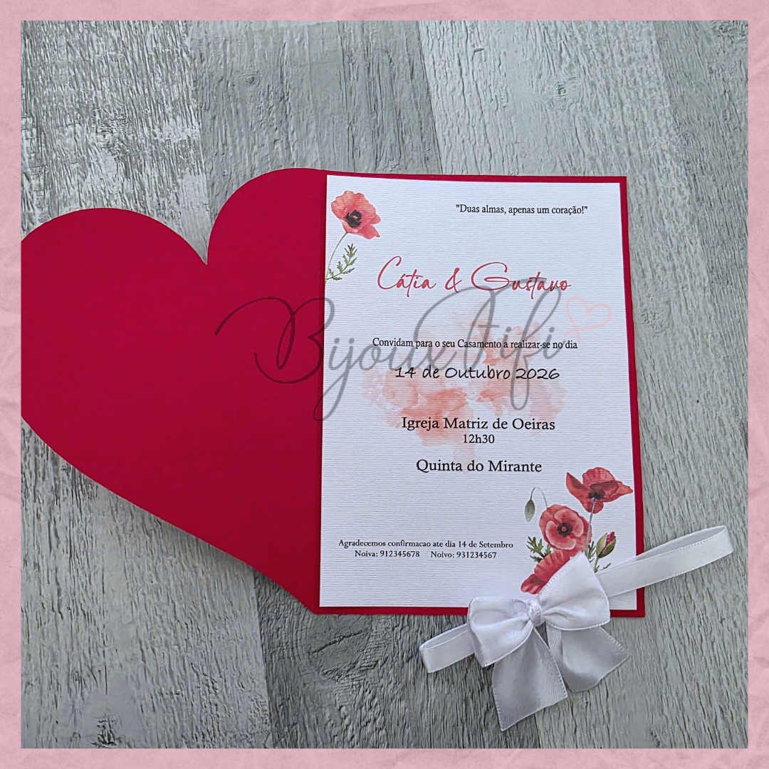 Convite Wedding Capa ❤️ "Of my heart"