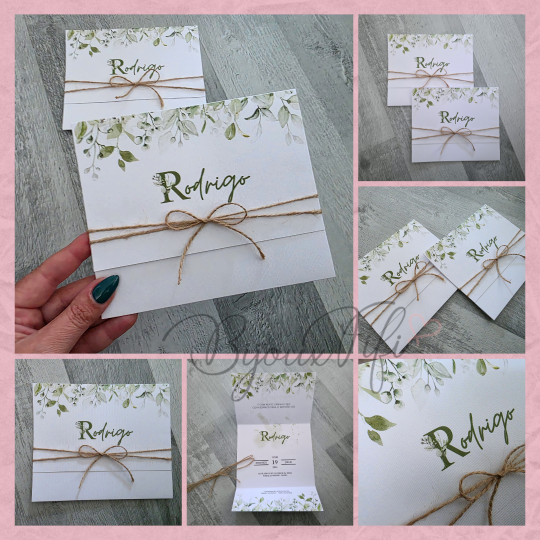 Convite dobrado "Greenery"