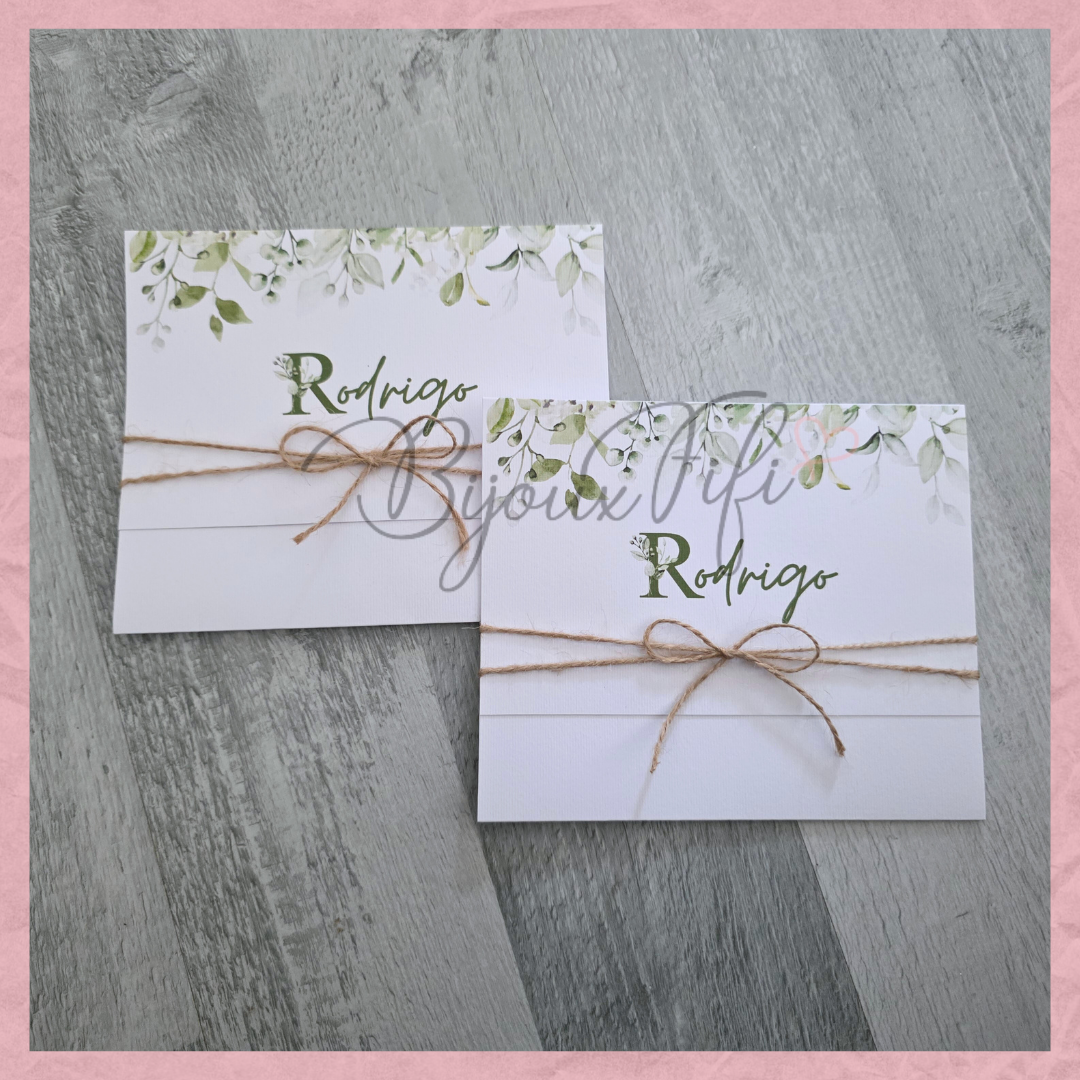 Convite dobrado "Greenery"