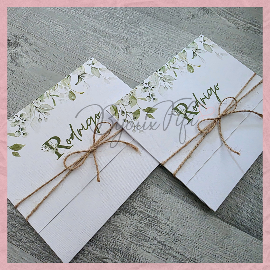 Convite dobrado "Greenery"