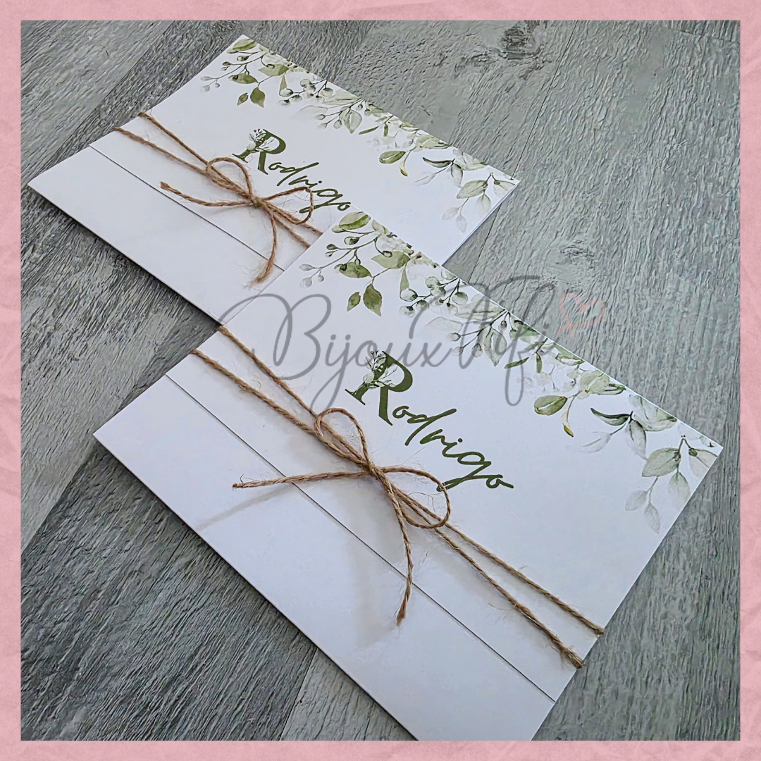 Convite dobrado "Greenery"