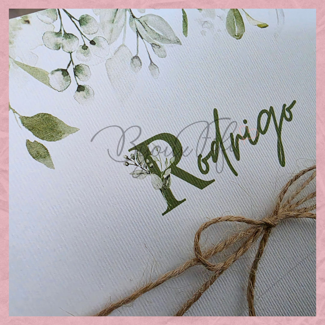 Convite dobrado "Greenery"