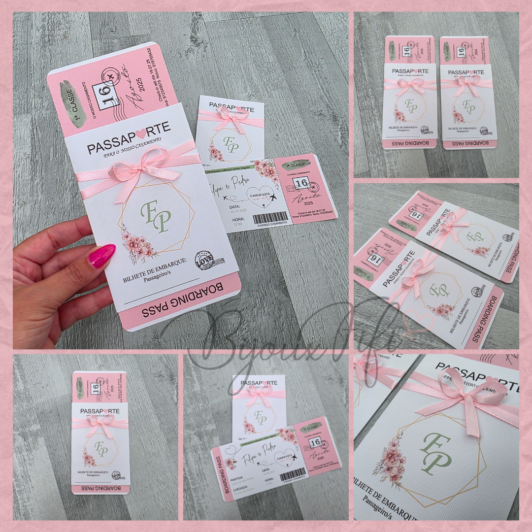 Convite Wedding Passaporte "Sweet Love Fly" II