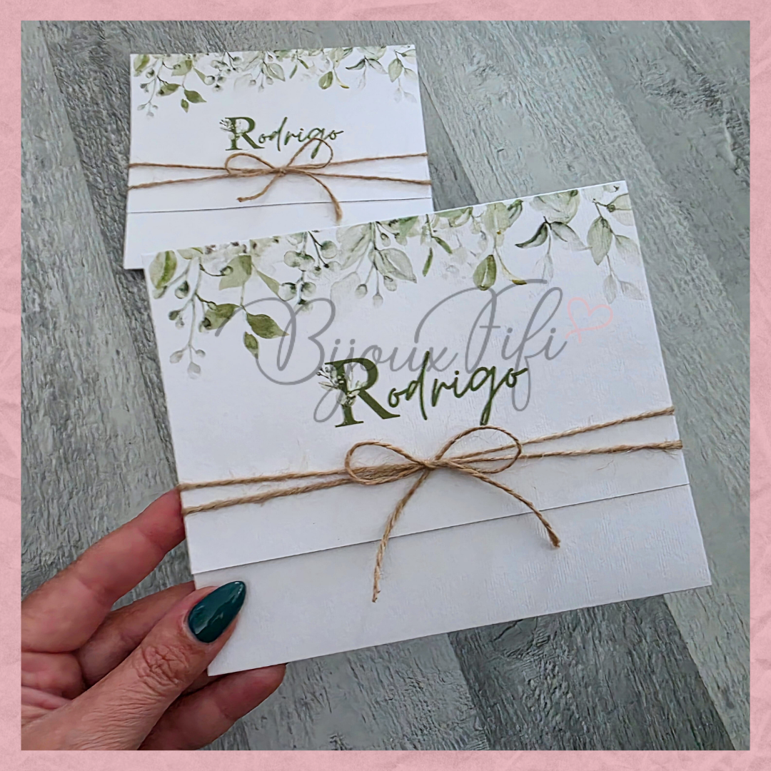 Convite dobrado "Greenery"