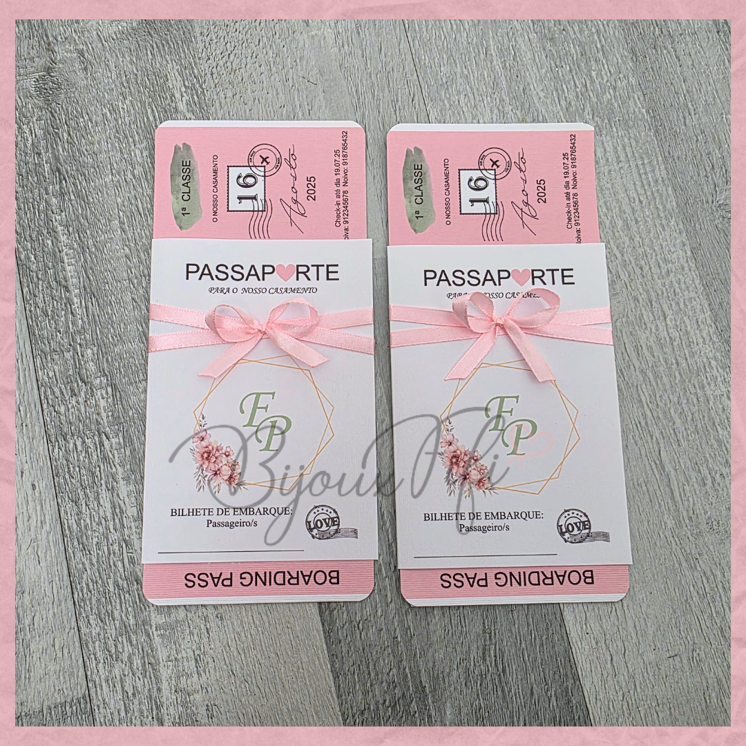 Convite Wedding Passaporte "Sweet Love Fly" II