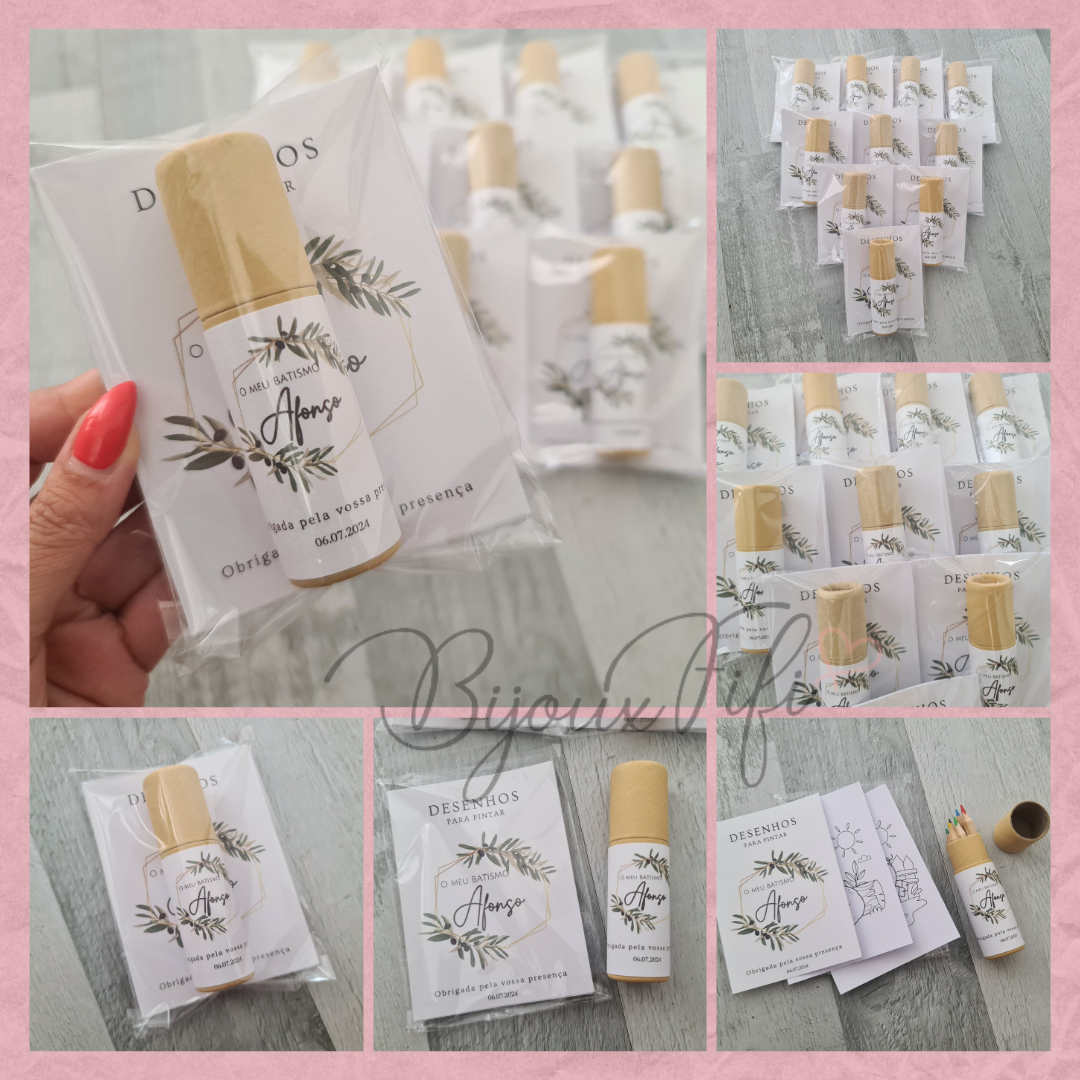 Pack 6 Lápis de cor + desenhos "Natural Oliva"
