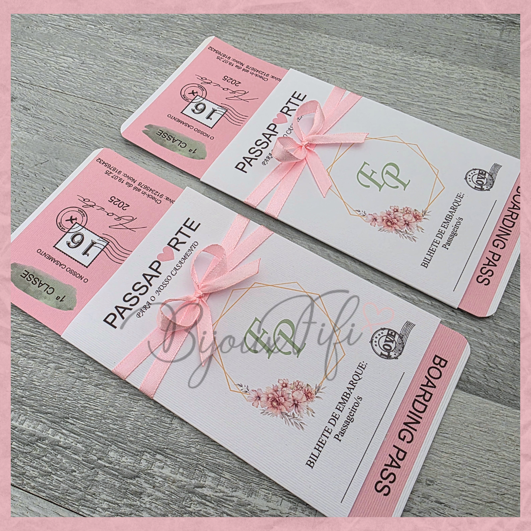 Convite Wedding Passaporte "Sweet Love Fly" II