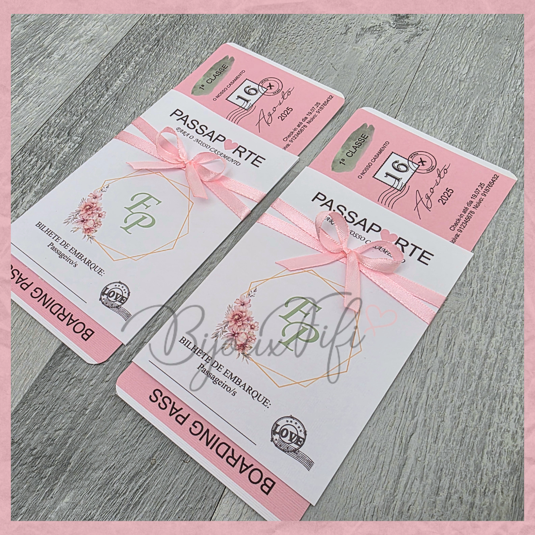 Convite Wedding Passaporte "Sweet Love Fly" II