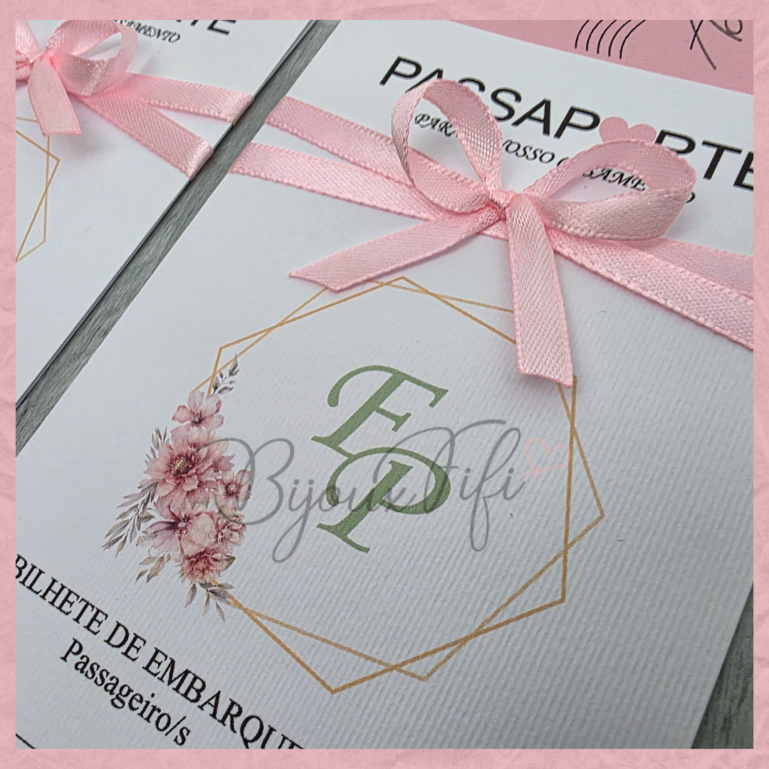 Convite Wedding Passaporte "Sweet Love Fly" II