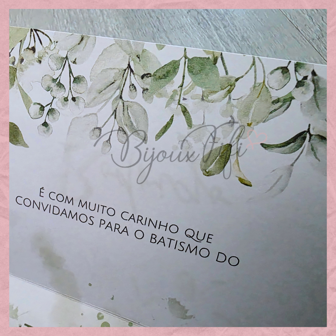 Convite dobrado "Greenery"