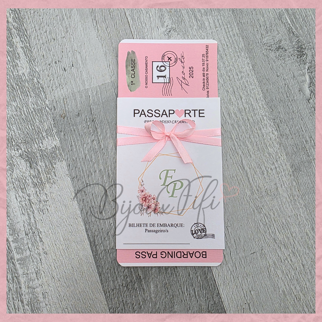 Convite Wedding Passaporte "Sweet Love Fly" II